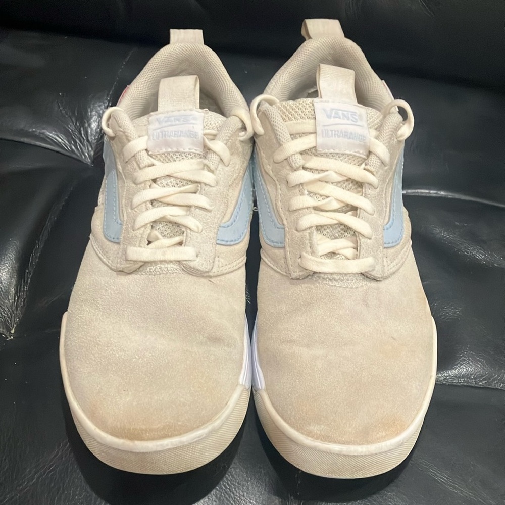 Vans men’s size 7 1/2 grey/ Beige / light blue Sneakers / runners SOME WEAR - Picture 2 of 16